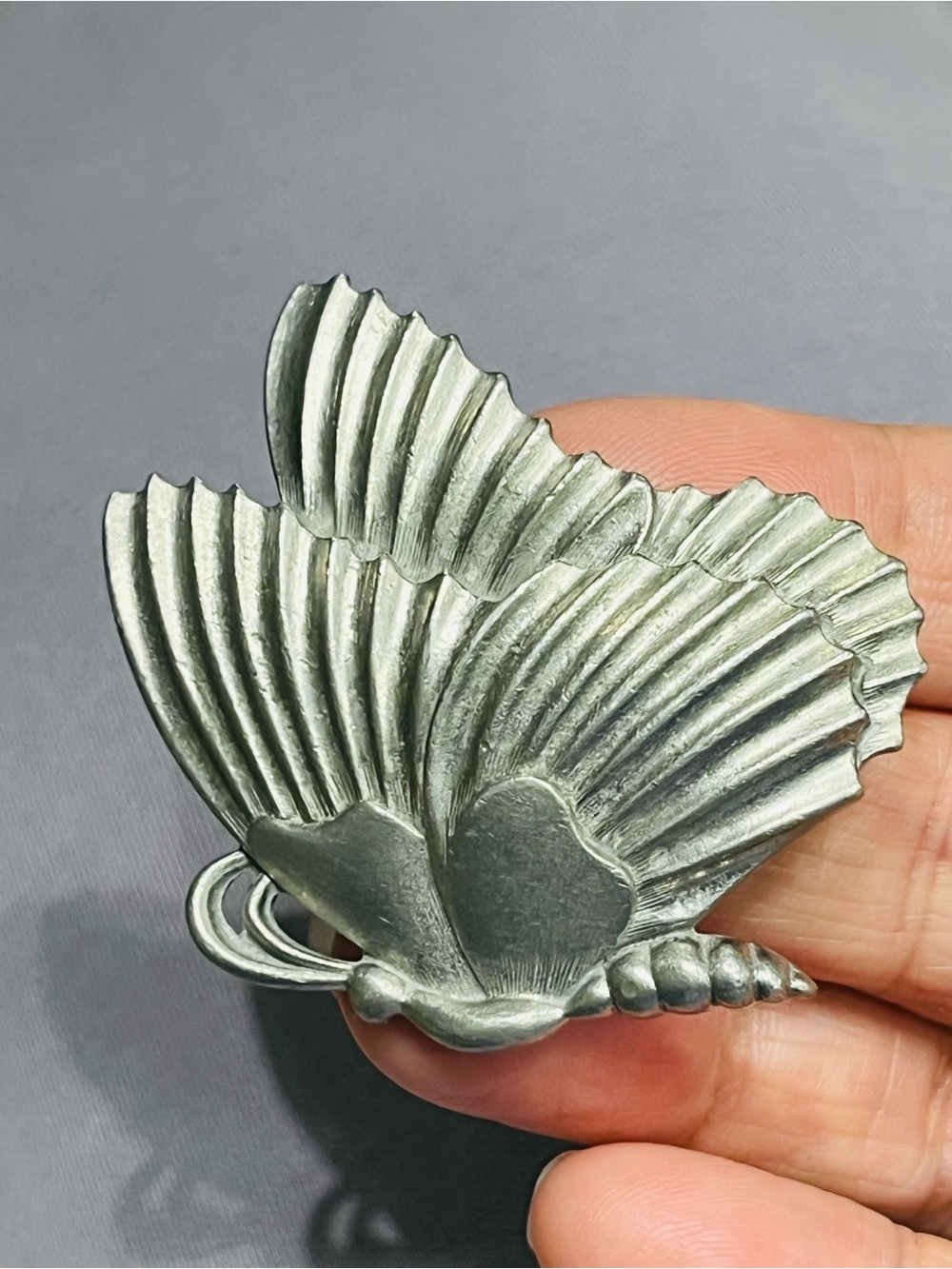 Vintage LCD ©LCD Pewter Textured Butterfly Brooch Pin